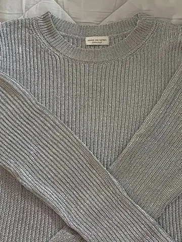 DRIES VAN NOTEN 실버 니트 스웨터 XS