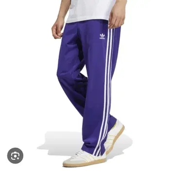 adidas 3선 보라색 저지 팬츠 M 사이즈
