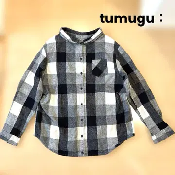 츠무구 tumugu 체크 셔츠 풀오버 오버 사이즈 린넨