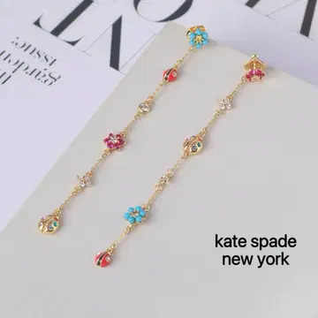 케이트 스페이드 무당벌레 꽃 롱 귀걸이