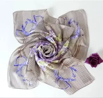 실크 새틴 퍼플 스톨 일본제