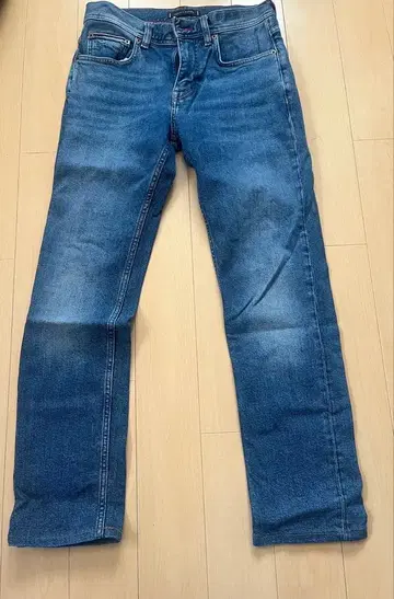 파랑 스트레이트 디자인 데님 청바지