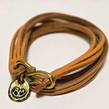 레드문 RED MOON 천연 가죽 가죽 팔찌 인디언 놋쇠