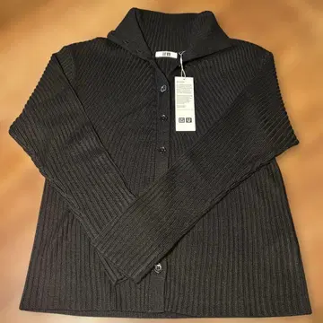 택 포함 새상품 UNIQLO U 메리노 블렌드 하이넥 가디건 XXL 블랙
