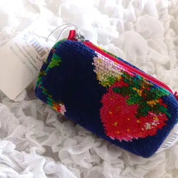 FEILER 딸기 패턴 파우치 네이비