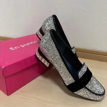 En punto 실버 글리터 로퍼 23.5cm