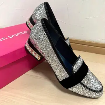 En punto 실버 글리터 로퍼 23.5cm