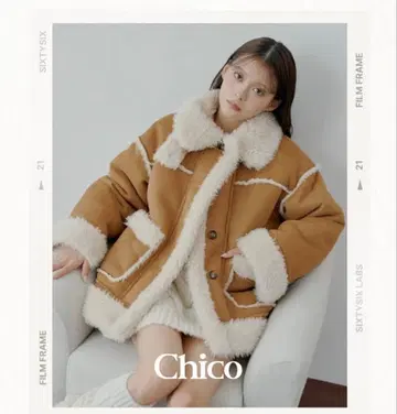 chico 2way 스탠드 무스탕 루즈 재킷