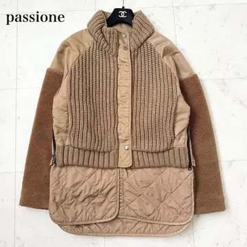 새상품급 파시오네 passione 이소재 도킹 자켓 카멜 M