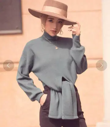 EIMY ISTOIRE 터틀 리본 니트 풀오버 블랙