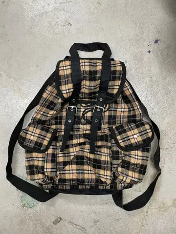 00s 파라슈트 백팩 y2k 헤이세이 체크 무늬 백팩 밀리터리