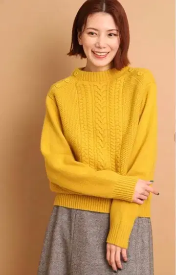 Dessin 해밀턴 울 아란 니트 머스타드 M