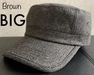 배송비 포함 새상품 BIG 사이즈 모자 트위드 워크캡 울 자카드 브라운