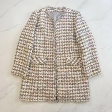 컨디션 최상 빅 사이즈 3L 오토 컬렉션 믹스 트위드 코트