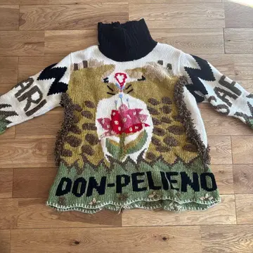 빈티지 니트 큼직한 자수 편