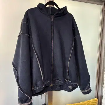 ERAR 더블 벨트 디자인 크러쉬 가공 보아 안감 페이크 무스탕 자켓 L