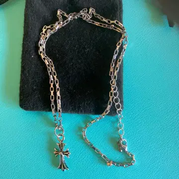 실버 크로스 참 목걸이 약 50cm
