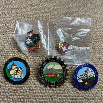 스위스 핀 배지 5개 세트