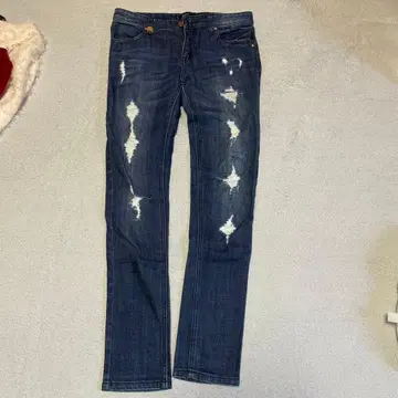 Rady 데미지 가공 다크 블루 스트레이트 청바지