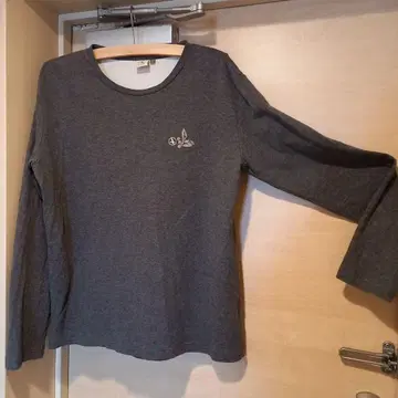 AIGLE 그레이 긴팔 티셔츠 두꺼운 원단 빈티지