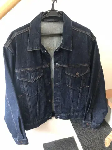 GU 데님 자켓 남성용 S 사이즈 (다크 블루)