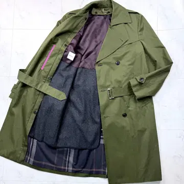 컨디션 최상 PaulSmith 롱 기장 트렌치코트 라이너 포함 안감 체크