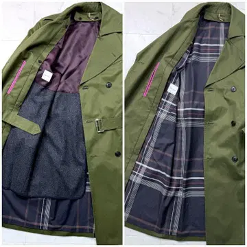 컨디션 최상 PaulSmith 롱 기장 트렌치코트 라이너 포함 안감 체크