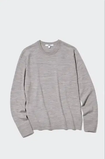 [ 미사용 새상품 ] 메리노 크루넥 스웨터 XL 라이트 그레이 유니클로