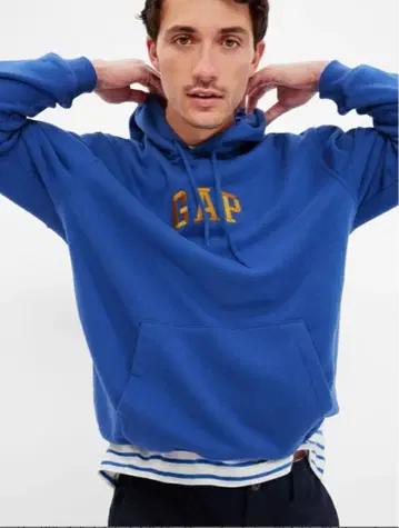 GAP 파랑 후드 부착 후드티
