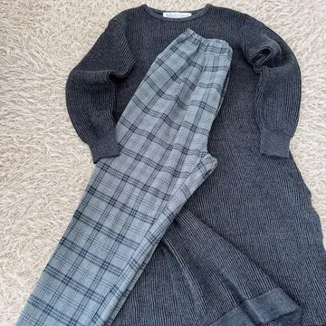 새상품급 MidiUmi 미디우미 체크 테이퍼드 이지 팬츠