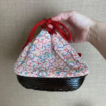 일본 의류용 가방 빨간색과 화이트 꽃무늬