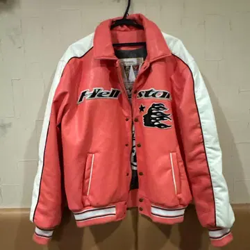 Avirex 핑크 화이트 바시티 자켓