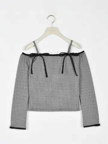 AnMILLE 안미르 더블 리본 오프숄더 상의