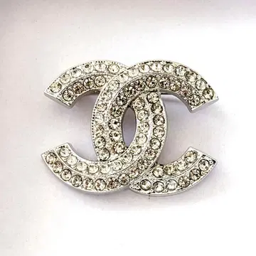 세련된 스톤 반짝이 브로치 실버