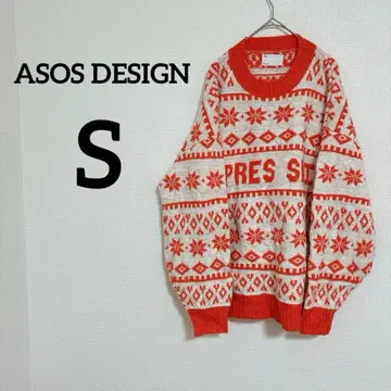 새상품급 ASOS DESIGN [ S ] 눈꽃 니트 스웨터 아소스 디자인