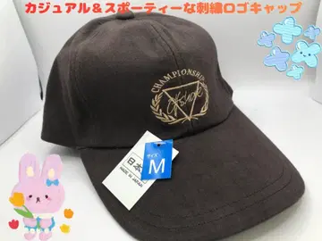 캐주얼 & 스포티한 코튼 소재로 만들어진 브라운 자수 로고 캡 일본제