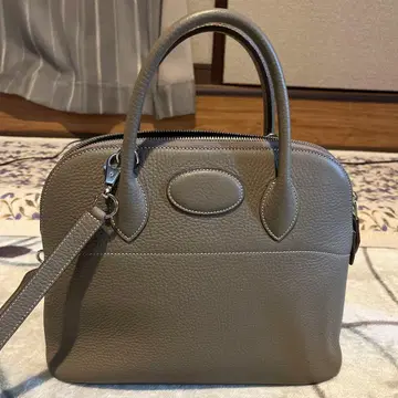 그레이 가죽 핸드백 숄더백