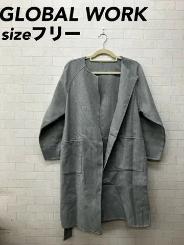 GLOBAL WORK 그레이 롱 코트 프리 사이즈