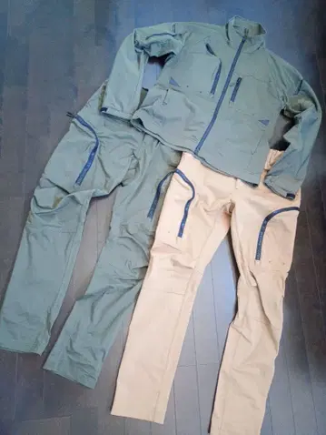 워크맨 S 사이즈 자켓 팬츠 세트 올리브 그린 베이지