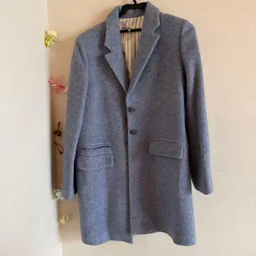 MAGENTA 42 블루 울 혼방 체스터 코트