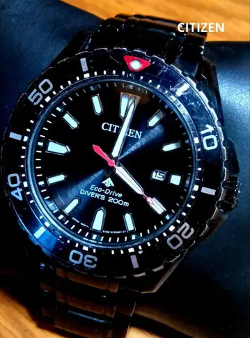 시티즌 다이버 200m 에코 드라이브 남성용 손목시계 작동품