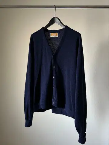 얀센 70s 아크릴 가디건 USA제 L 네이비 구제 의류