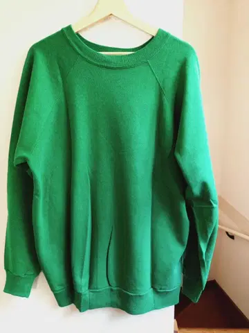 90년대 USA 헤인즈 무지 옐로우 그린 빅 사이즈 빈티지 맨투맨