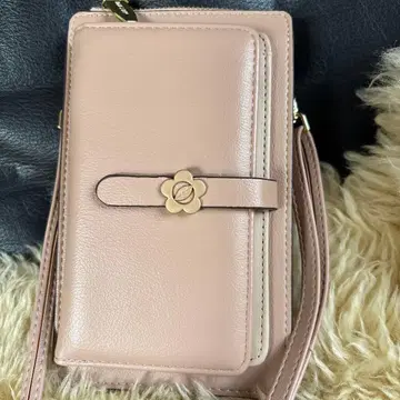 핑크 스마트폰 숄더백 플라워 모티브