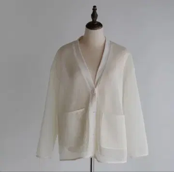 pois double mesh Cardigan [ white ]