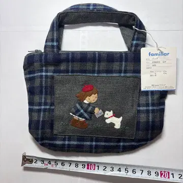 familiar 체크 무늬 미니 토트