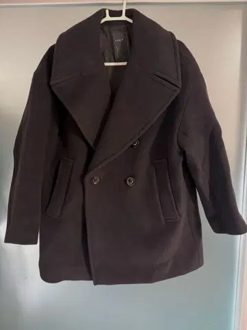 NOBLE 더블 브레스트 피 코트