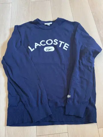 LACOSTE 네이비 로고 맨투맨 US L