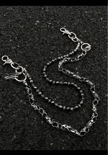 실버 비즈 지갑 체인 약 60cm