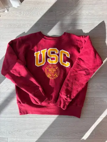 Champion USC 빨간색 택 맨투맨 X-LARGE